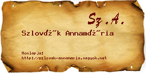 Szlovák Annamária névjegykártya
