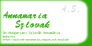 annamaria szlovak business card
