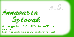 annamaria szlovak business card